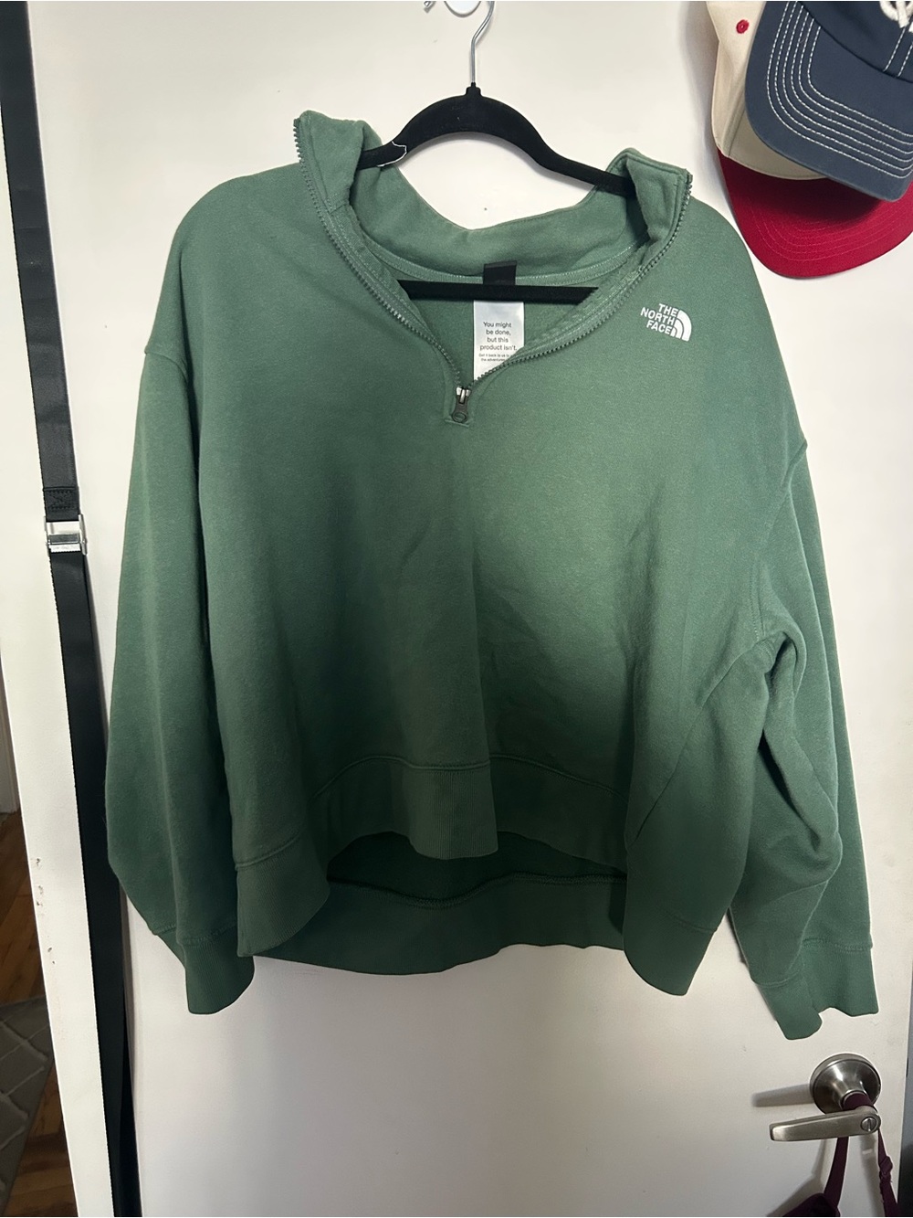 The North Face Women's Sage Green Pullover Quarter-Zip Sweatshirt